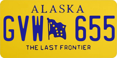 AK license plate GVW655