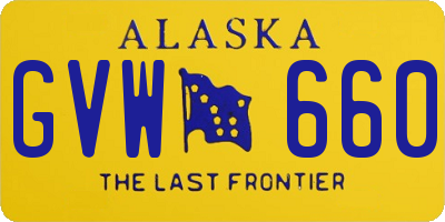 AK license plate GVW660