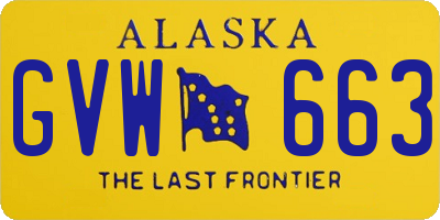 AK license plate GVW663