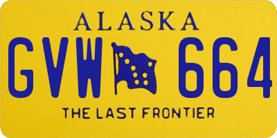 AK license plate GVW664