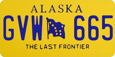 AK license plate GVW665