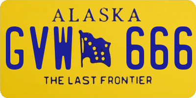 AK license plate GVW666