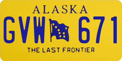 AK license plate GVW671