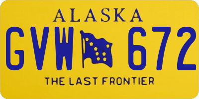 AK license plate GVW672