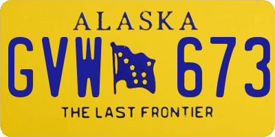 AK license plate GVW673