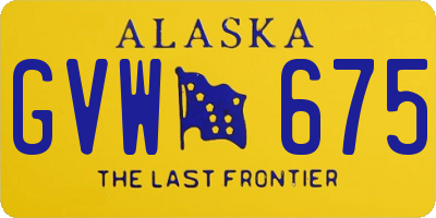 AK license plate GVW675