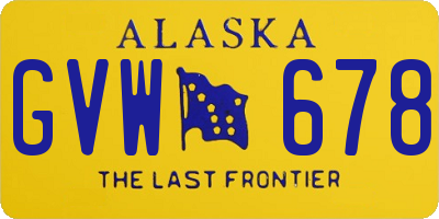 AK license plate GVW678