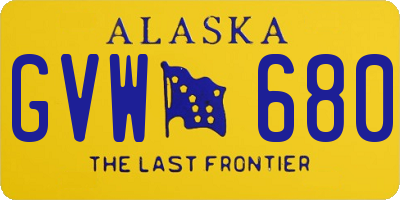 AK license plate GVW680