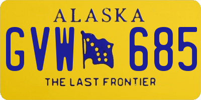 AK license plate GVW685