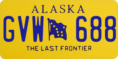 AK license plate GVW688