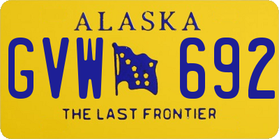 AK license plate GVW692