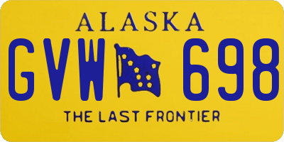 AK license plate GVW698