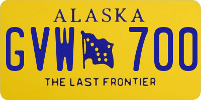 AK license plate GVW700