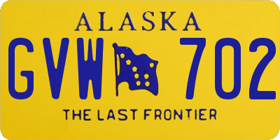 AK license plate GVW702