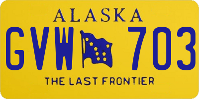 AK license plate GVW703