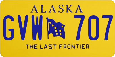 AK license plate GVW707