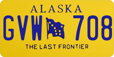 AK license plate GVW708