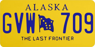 AK license plate GVW709