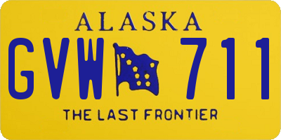 AK license plate GVW711