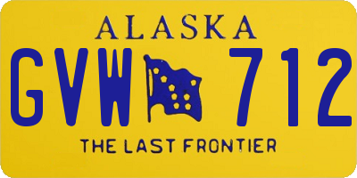 AK license plate GVW712