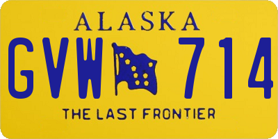 AK license plate GVW714