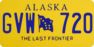 AK license plate GVW720