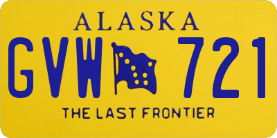 AK license plate GVW721