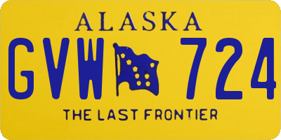 AK license plate GVW724