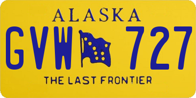 AK license plate GVW727