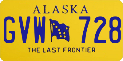 AK license plate GVW728