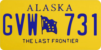 AK license plate GVW731