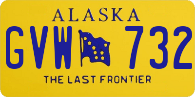 AK license plate GVW732