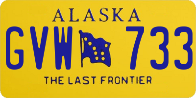 AK license plate GVW733