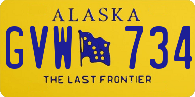 AK license plate GVW734