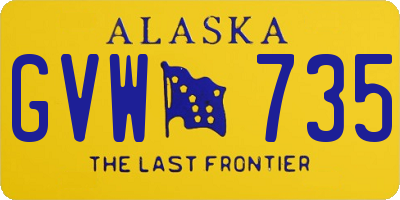 AK license plate GVW735