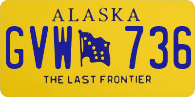 AK license plate GVW736