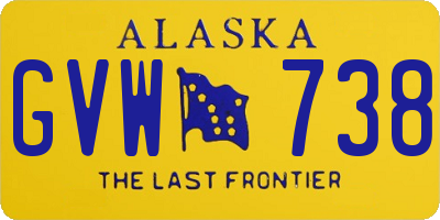 AK license plate GVW738