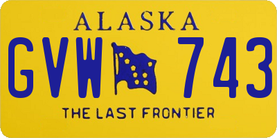 AK license plate GVW743