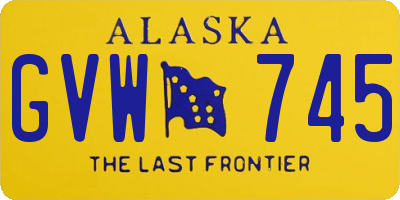 AK license plate GVW745