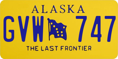 AK license plate GVW747