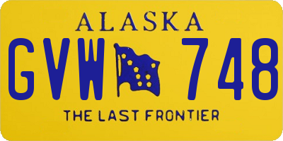 AK license plate GVW748