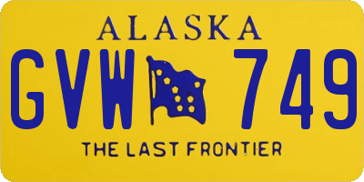 AK license plate GVW749