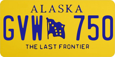 AK license plate GVW750