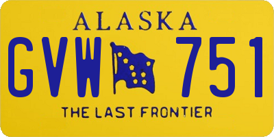 AK license plate GVW751