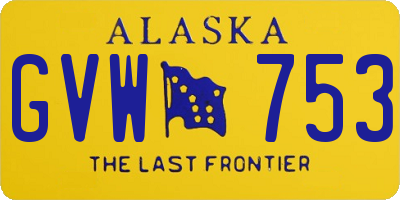 AK license plate GVW753