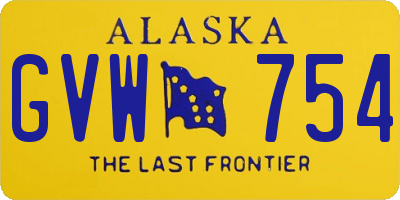 AK license plate GVW754