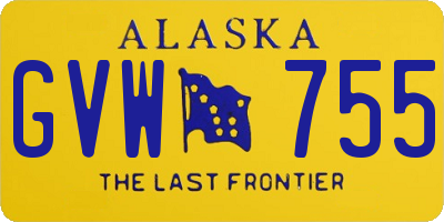 AK license plate GVW755