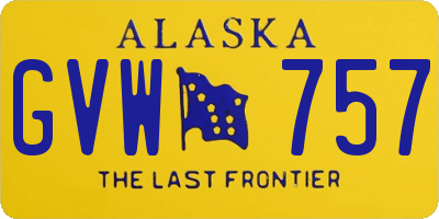 AK license plate GVW757