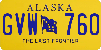 AK license plate GVW760