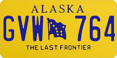 AK license plate GVW764